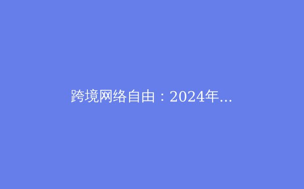 跨境网络自由：2024年VPN技术演进与全球安全访问新视野