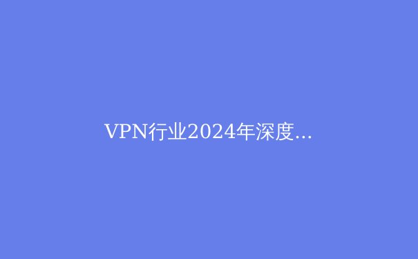 VPN行业2024年深度观察：技术演进、法规挑战与用户选择策略 - 2